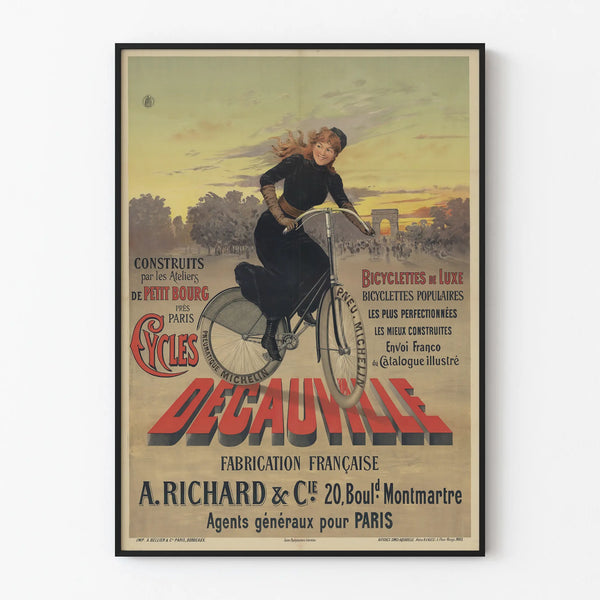 Vintage Poster Wall Decoration Cycles Decauville French Manufacturing