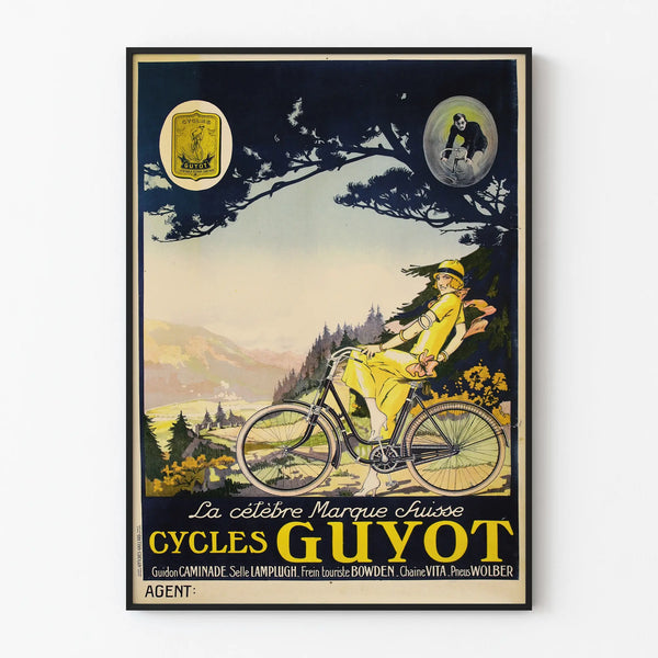 Vintage Cycles Guyot Poster - Retro Wall Decoration Swiss Bicycle