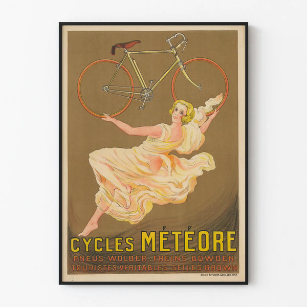 Vintage poster Cycles Météore wall decoration retro bicycle