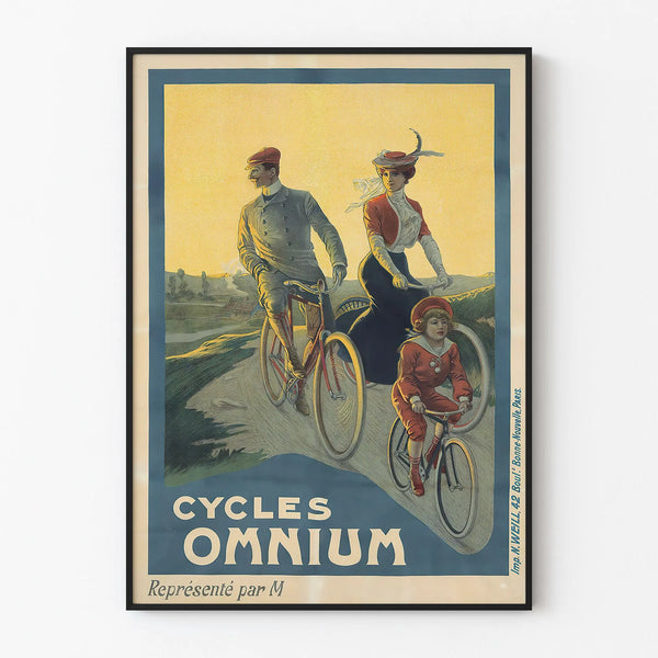 Vintage poster Cycles Omnium wall decoration