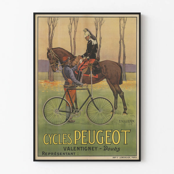 Vintage Poster of Cycles Peugeot Valentigney Doubs