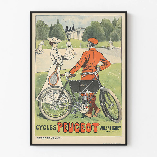 Vintage Peugeot Cycles Poster for Wall Decoration