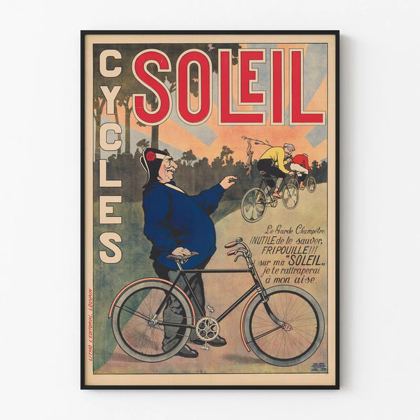 Vintage bicycle advertisement poster Cycles Soleil