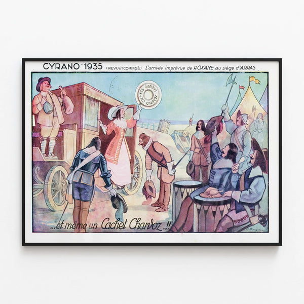 Vintage Cyrano Poster 1935 - Retro Classic Theater Wall Decoration — framed artwork on a wall