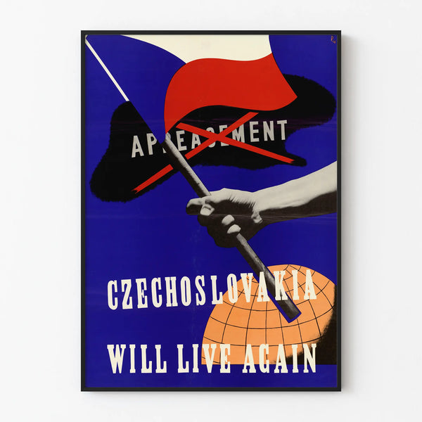 Vintage Engaged Wall Decoration Poster Czechoslovakia Will Live Again