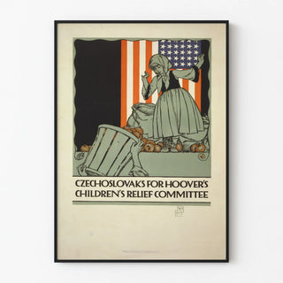 Vintage Poster for Czechoslovaks for Hoover's Children's Relief Committee