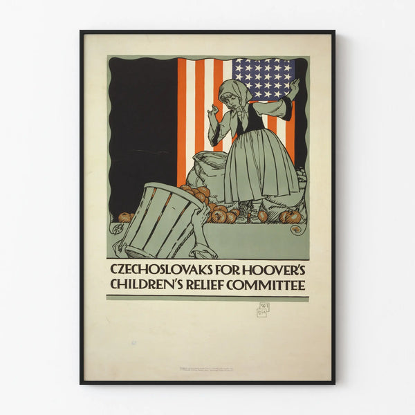 Vintage Poster for Czechoslovaks for Hoover's Children's Relief Committee