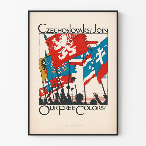 Vintage poster Czechoslovaks Join Our Free Colors
