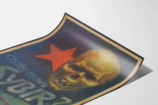 Retro Sybir wall poster - Skull and red star