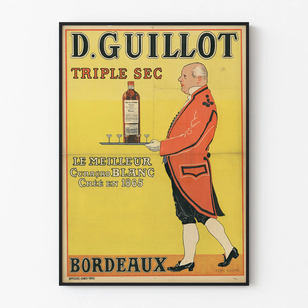 Vintage Poster D. Guillot Triple Sec Bordeaux Decorative