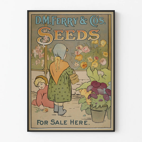 Vintage poster D.M. Ferry & Co's Seeds botanical wall decoration