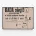 DADA Sieg Poster - Reopening Exhibition Schildergasse 37 — framed artwork on a wall