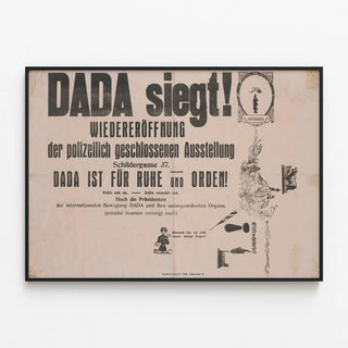 DADA Sieg Poster - Reopening Exhibition Schildergasse 37 — framed artwork on a wall