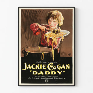 Vintage Film Poster Daddy with Child and Spaghetti