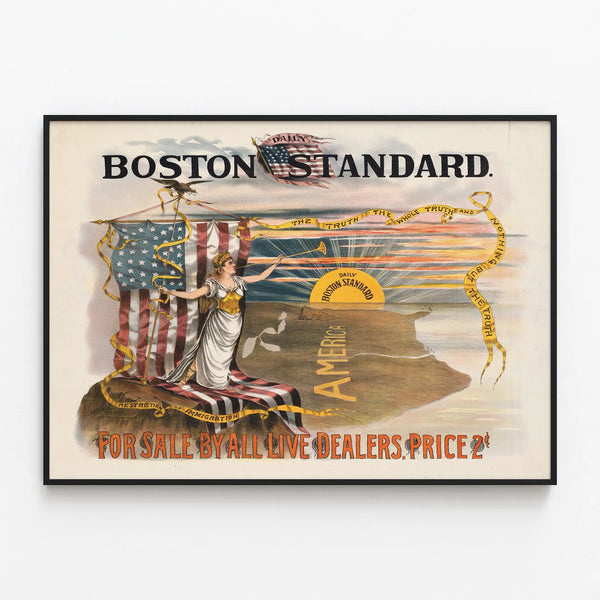 Vintage Boston Standard Poster - Historic American Wall Decoration — framed artwork on a wall