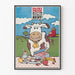 Vintage Poster Dairy Pride Ice Cream Smiling Cow