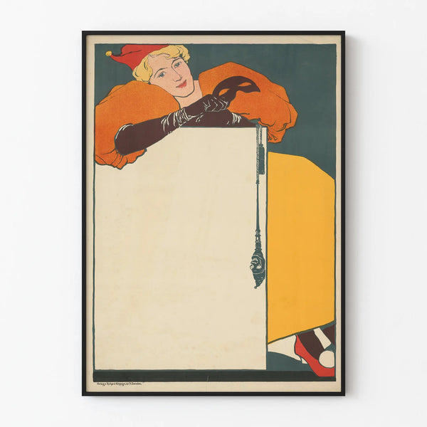 Vintage poster of Lady with a Fool's Hat