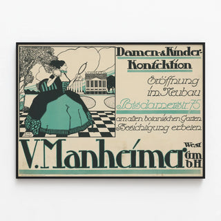 Vintage Poster Damen- & Kinder-Konfektion V. Manheimer — framed artwork on a wall