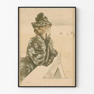 Portrait of a Lady in Profile Poster for Elegant Wall Decoration