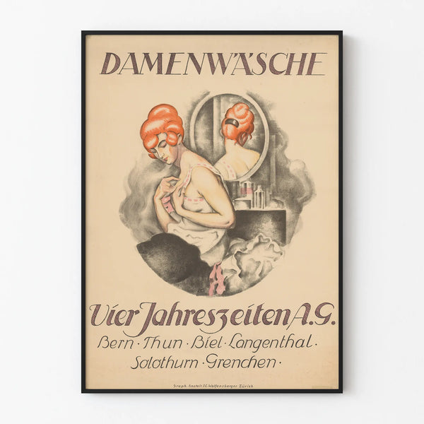 Vintage Poster Damenwäsche Four Seasons for Wall Decoration