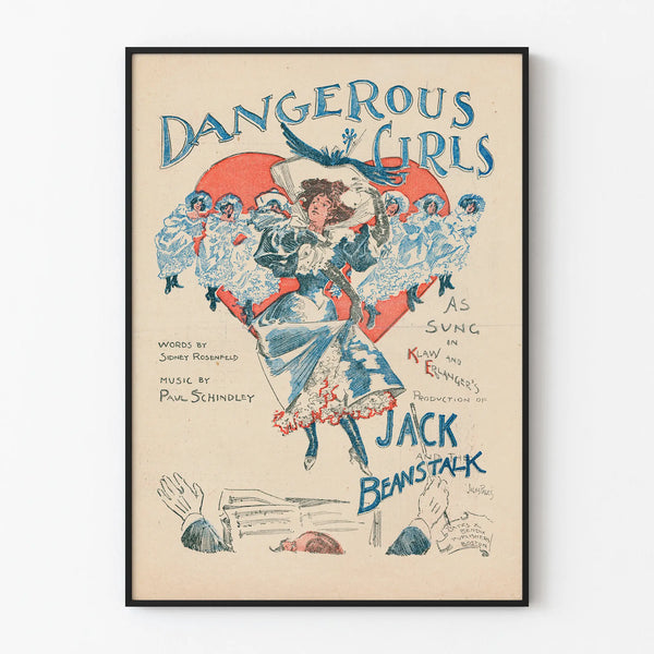Vintage Poster Dangerous Girls - Retro Musical Wall Decoration