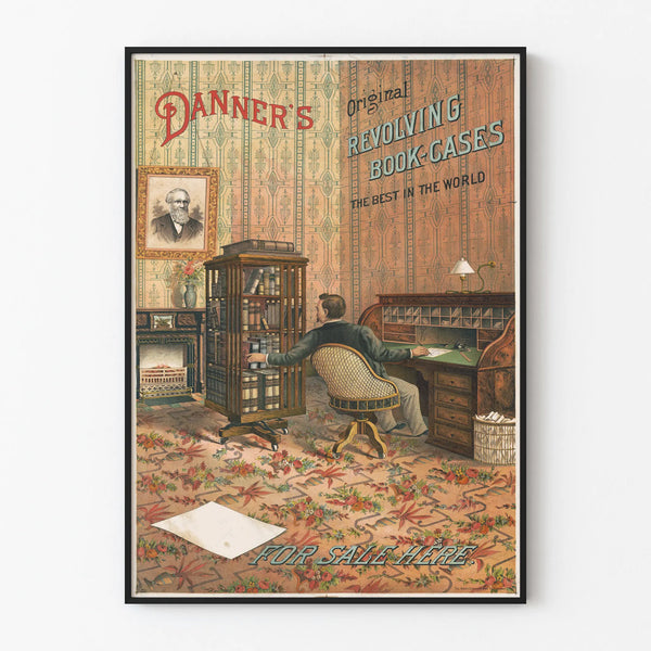 Vintage poster Danner's Original Revolving Book-Cases wall decoration