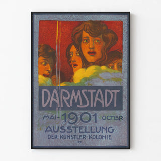 Vintage Darmstadt 1901 Art Exhibition Poster