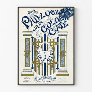 Vintage poster of Dars'a Padlock on the Golden Gate