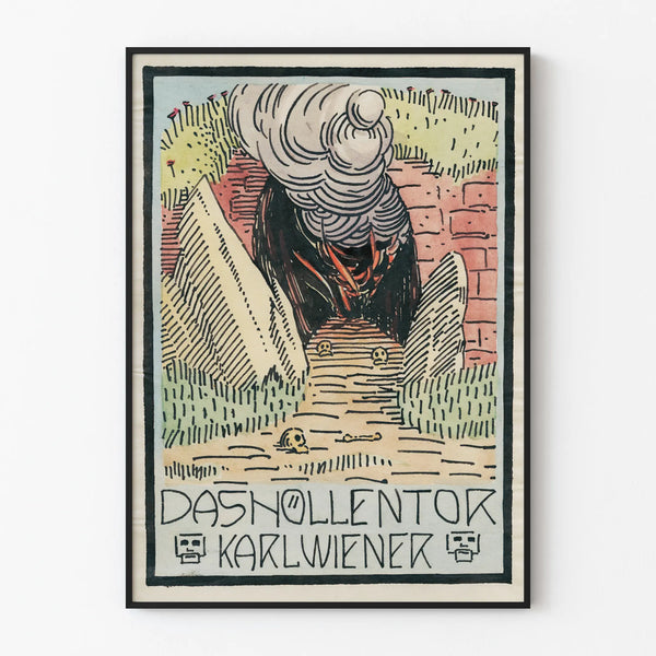 Artistic poster Das Hollentor with expressionist aesthetics