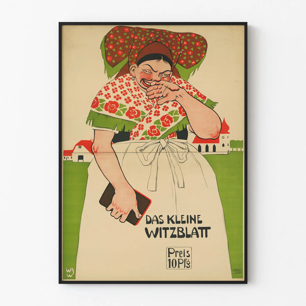 Vintage humorous decorative poster Das Kleine Witzblatt