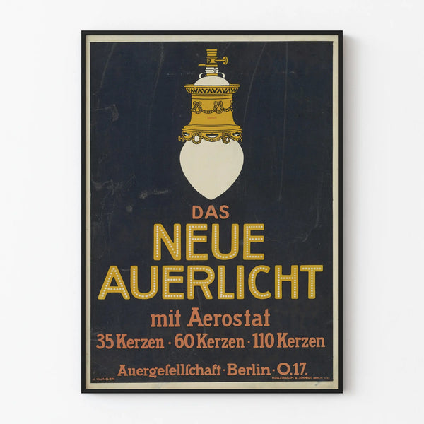 Vintage Poster Das Neue Auerlicht Oil Lamp