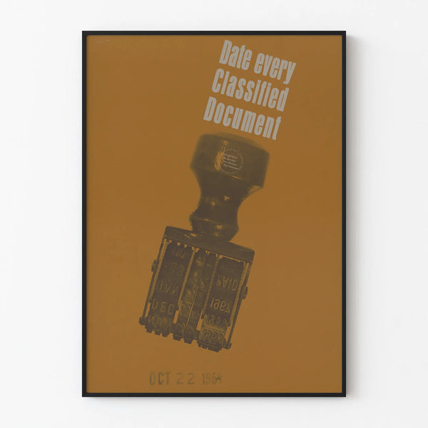 Vintage poster wall decoration with date stamps