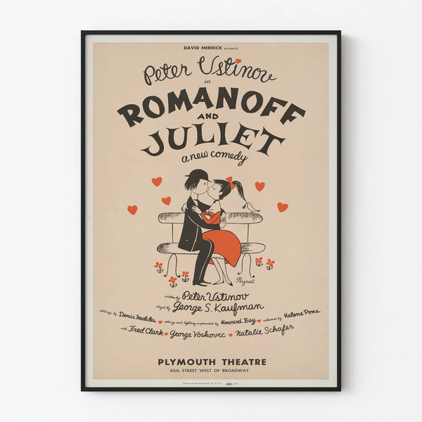 Vintage Romanoff and Juliet Poster - Theater Wall Decoration