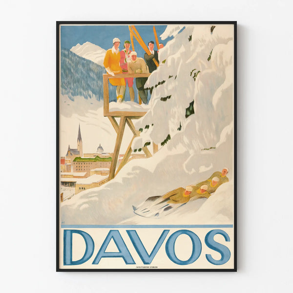 Vintage Davos Winter Sports Poster