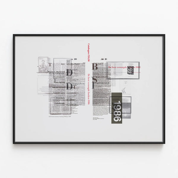 Typographic Design Poster of Best Care Books 1986 — framed artwork on a wall