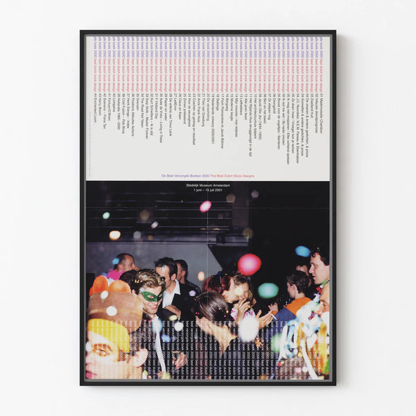 Poster of the exhibition De Best Verzorgde Boeken 2000 at the Stedelijk Museum Amsterdam