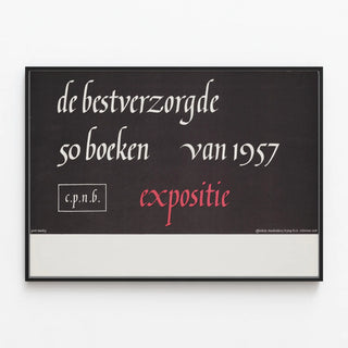 Poster Exhibition Well-Cared Books 1957 — framed artwork on a wall