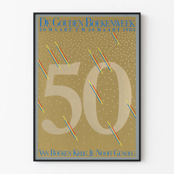 Vintage poster De Gouden Boekenweek 1985 wall decoration