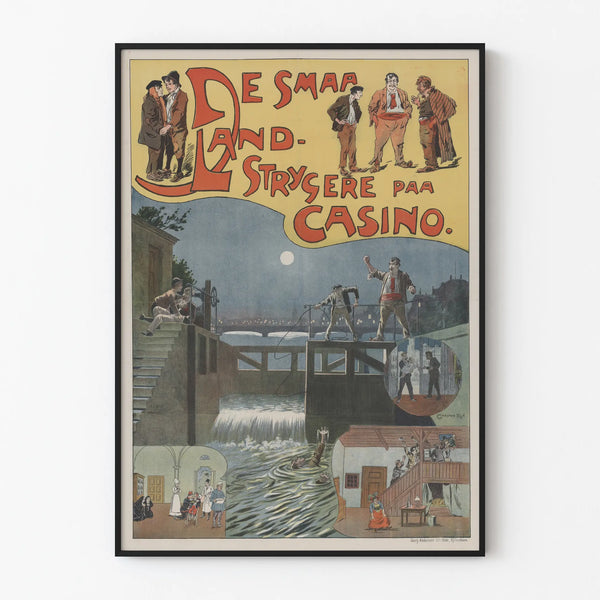 Decorative vintage poster of De Smaa Land Strygere paa Casino