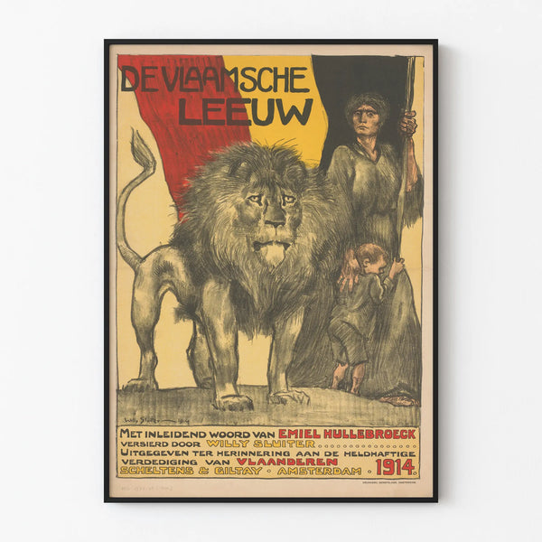 Vintage poster of De Vlaamsche Leeuw - Flemish lion wall decoration