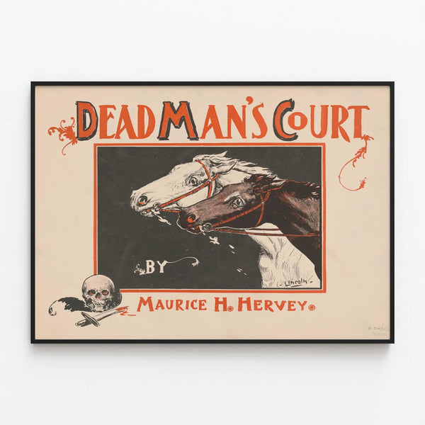 Vintage Poster Dead Man's Court by Maurice H. Hervey — framed artwork on a wall