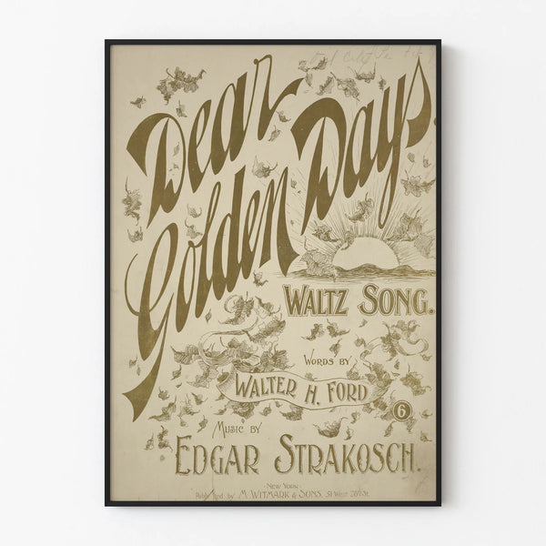 Vintage Poster Dear Golden Days - Retro Wall Decoration