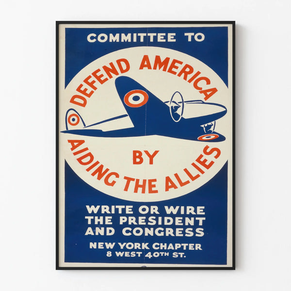 Vintage poster Defend America by helping the Allies