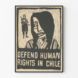 Vintage poster for the defense of human rights in Chile