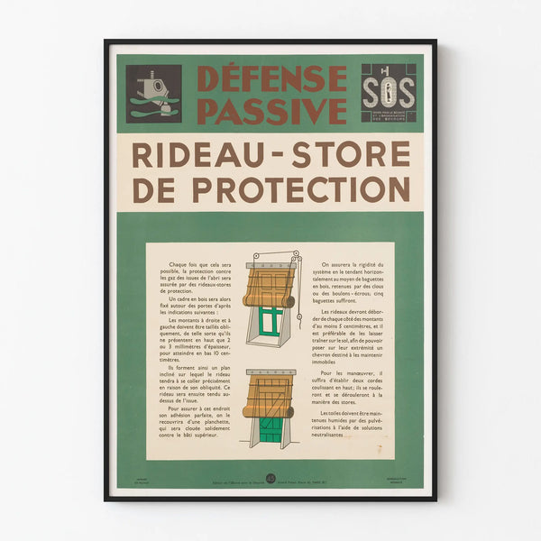 Vintage Poster for Gas Mask Curtain-Store for Asphyxiant Gas Protection