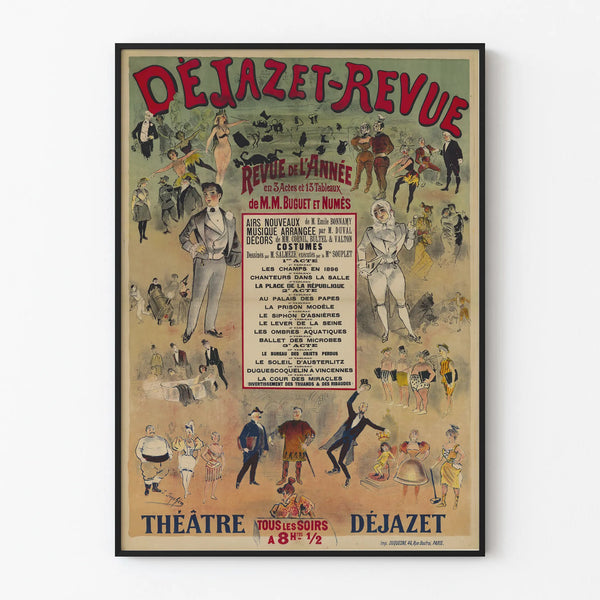 Vintage theater poster Déjazet Review of the year 1896