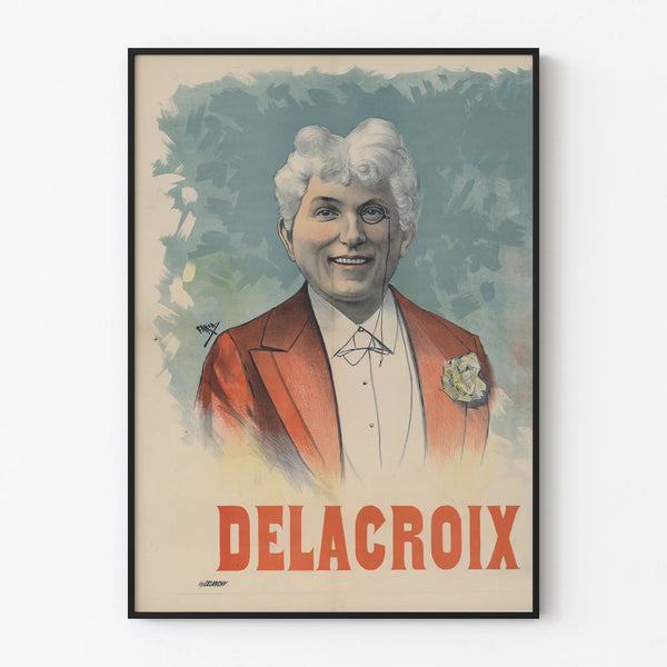 Vintage Delacroix poster of an elegant portrait for wall decoration