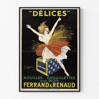 Vintage Poster of Egg Coquillettes Noodles Delights Ferrand & Renaud