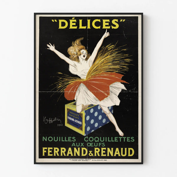 Vintage Poster of Egg Coquillettes Noodles Delights Ferrand & Renaud