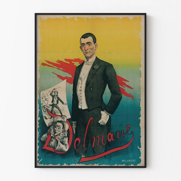 Vintage Delmarre decorative poster in graphic art style